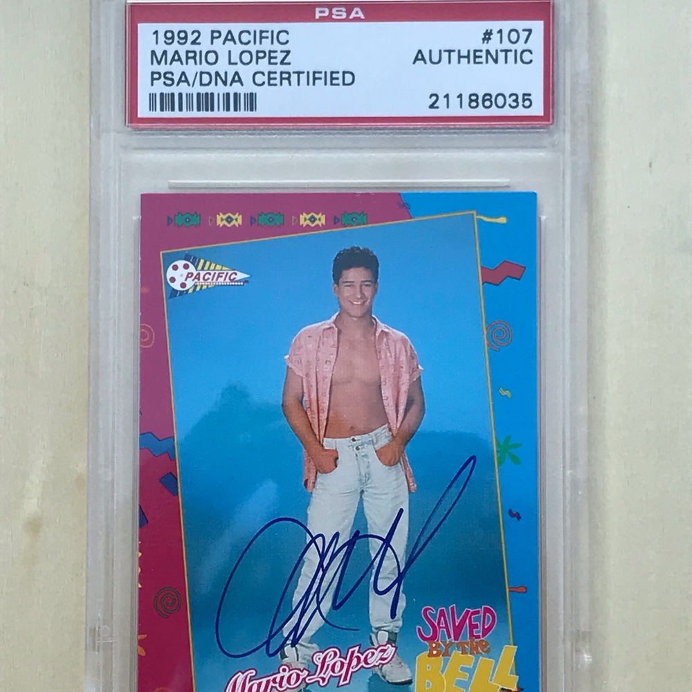 Mario Lopez Saved by the Bell PSA/DNA Certified autograph card